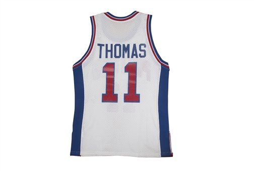 1990-91 Isiah Thomas Game Used & Signed Detroit Pistons Home Jersey (Pistons LOA & Beckett)